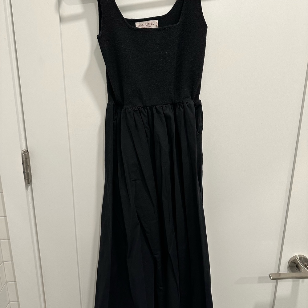 We Are Amma Illusion Pulldown Black Nursing Dress
